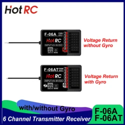 HOTRC 6 Channel F-06A F-06AT 6CH Gyro 2.4Ghz Receiver for Remote Control Transmitter CT-6A HT-6A DS600 RC Car Boat Tank Toy