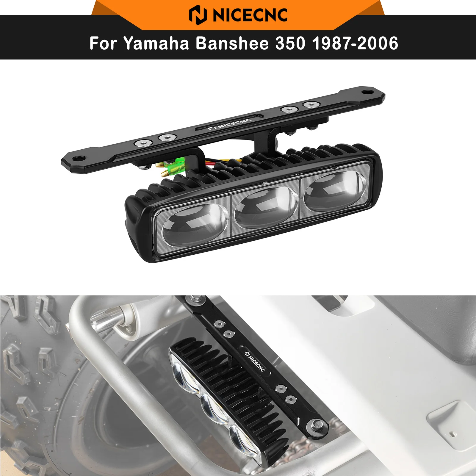 NICECNC For Yamaha Banshee 350 1987-2006 LED Rear Brake Tail Light Warrior 350 Grizzly 125 Blaster 200 IP67 Aluminum Bracket ATV