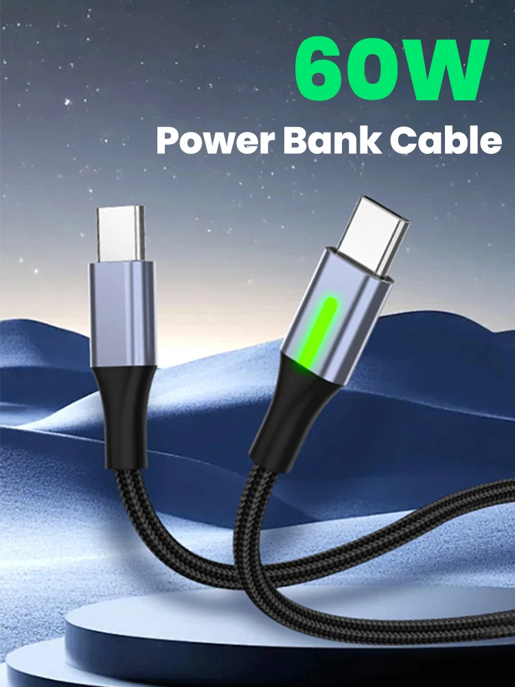 25/50CM indicateur court USB Type C câble 66W charge rapide Type C vers USB C batterie externe cordon de données pour iPhone 16 15 Samsung