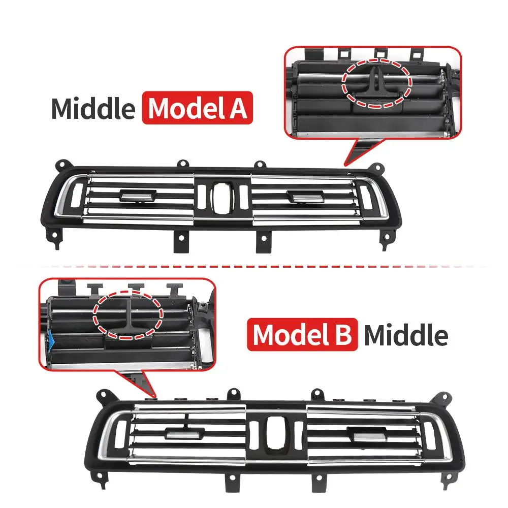 Car Central Front Rear AC Wind Air Conditioning Vent Grille Outlet Cover Panel Chrome Plate Low-end Replace For F01 F02 7Series