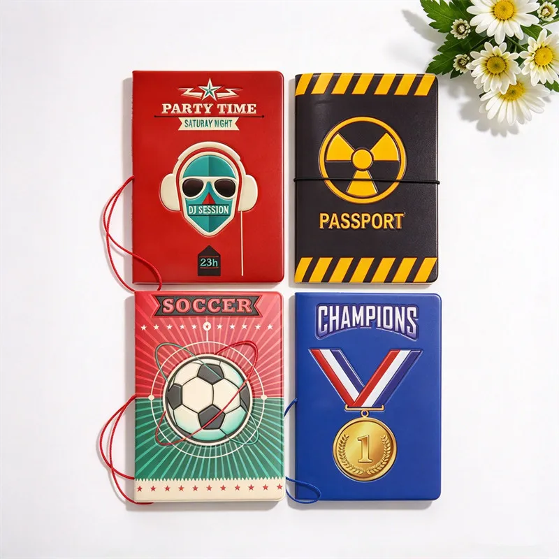 3D Embossed Passport Protective Cover PVC Waterproof Document Case ID Card Holder Fashion Credit Card Purse Unisex Ticket Wallet