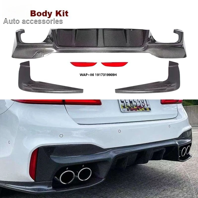 

Carbon Fiber 3D Style Rear Diffuser for 5 Series G30 G38 M5 F90 2021-2022 4 Door Rear Bumper Lip Separator Diffuser Spoiler