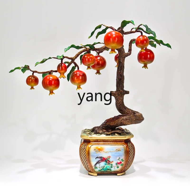 

ZYF new Chinese brass pomegranate ornament living room entrance TV cabinet