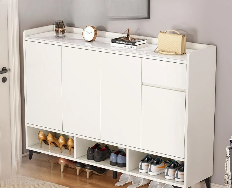 Premium Solid wood home shoe cabinet, modern simple home floor-to-ceiling foyer , integrated package installation,