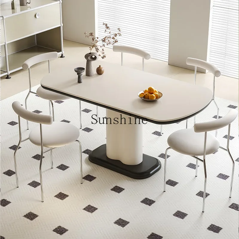 Jandy rock slab dining table living room modern simple light luxury home minimalist dining table