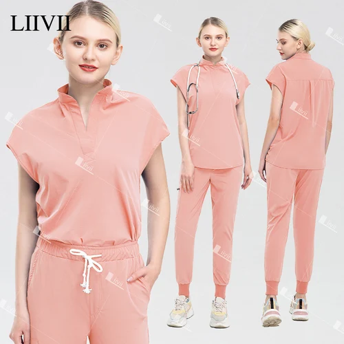 Trajes médicos de Hospital para mujer, uniforme de enfermera, conjunto de ropa médica para médico, ropa de trabajo de belleza, pantalones superiores de cirugía, nuevo