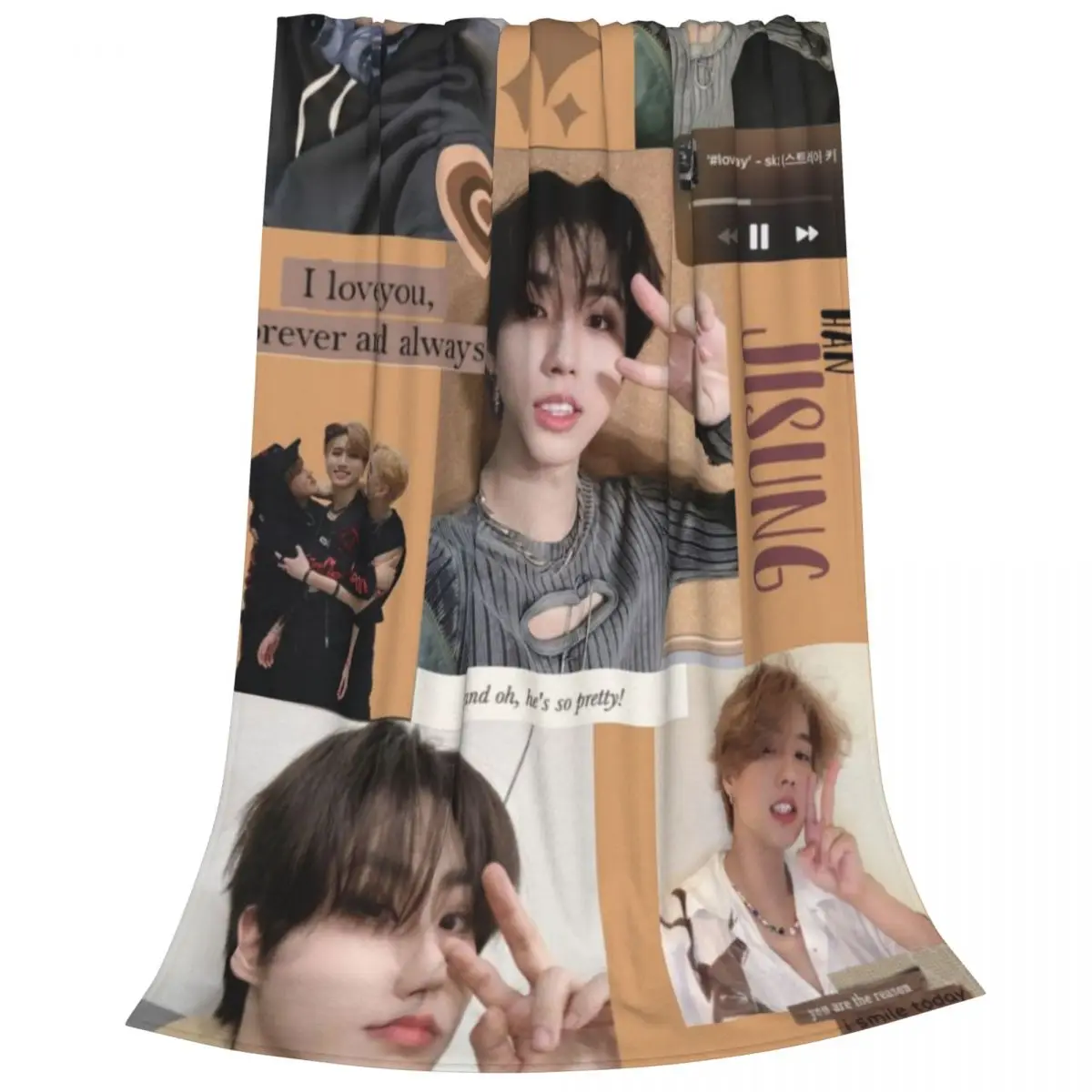 Kpop Han Jisung Blanket Flange Textile Decor Portable Super Soft Throw Blankets for Home Office Plush Thin Quilt