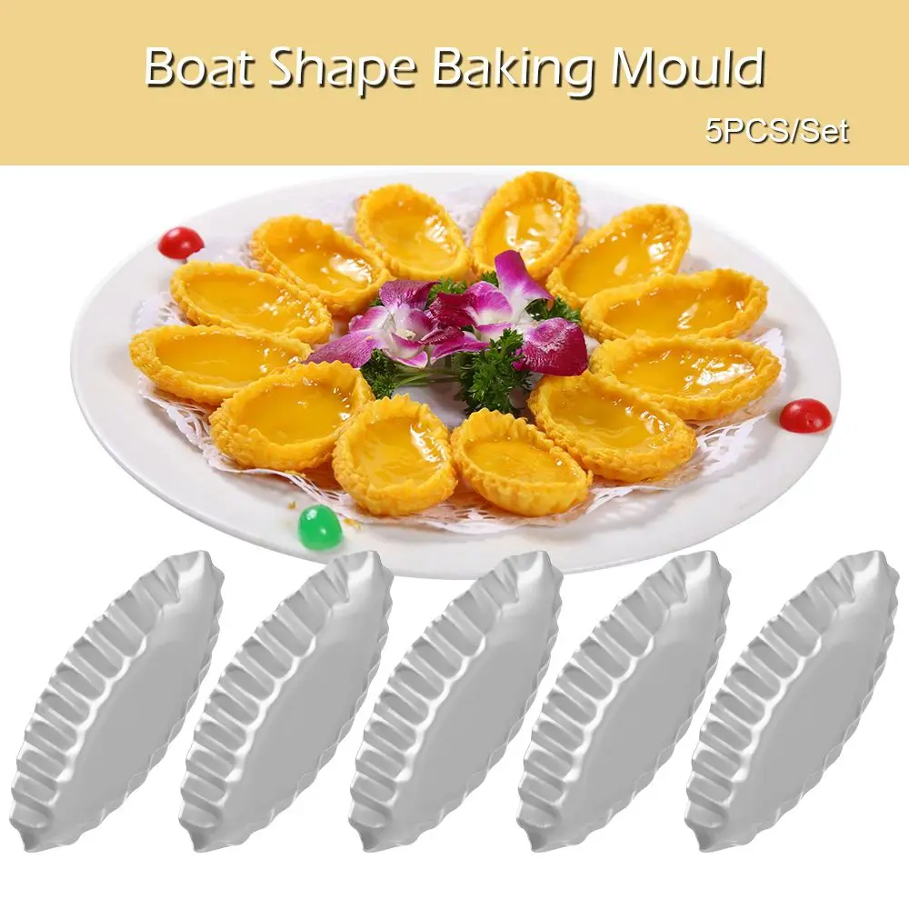 

Cookies Cupcake Dessert Kitchen Gadget DIY Pastry Tool Pudding Holder Boat Shape Baking Mould Aluminum Egg Tart Molds