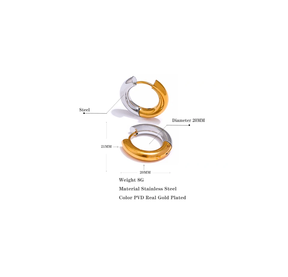 Yhpup Chic Edelstahl Geometrische Runde Creolen Frauen Gold Silber Farbe Charme Trendy Mode Temperament Schmuck – Detail 7