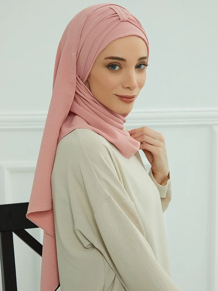 Sombrero musulmán liso grande, Hijab interior, gorros de Ramadán, diademas prediseñadas