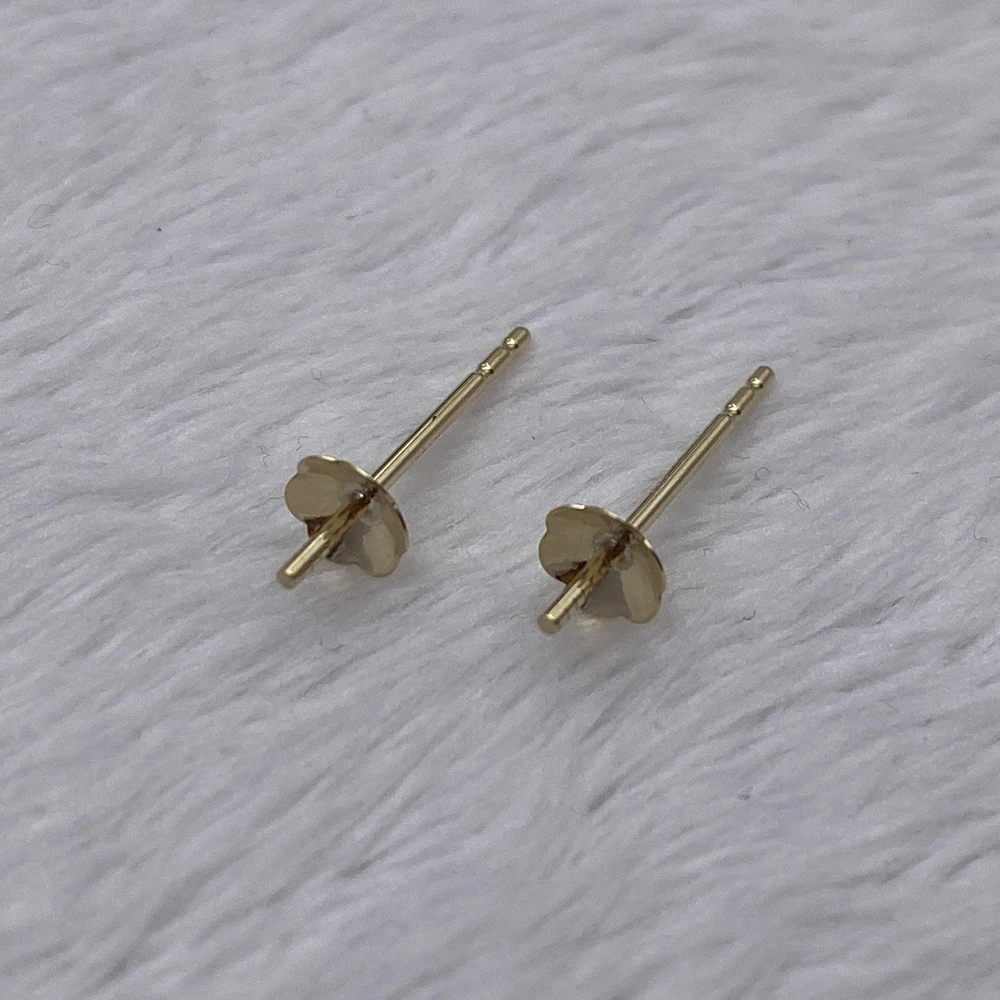 Sinya Au750 Jewelry Accessories 18k Solid Gold Findings Components Pearl Stud Earring Post Plugs Needle Pin Mounts