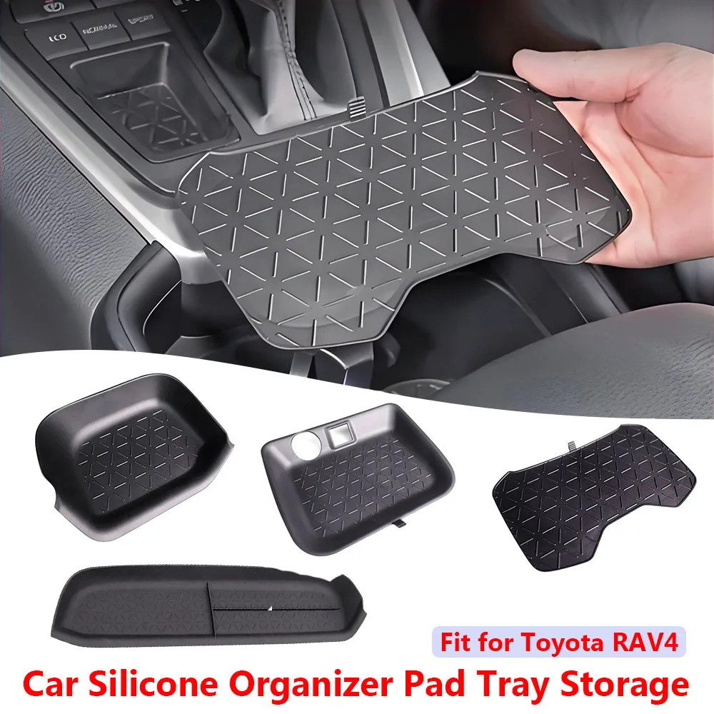 

Car Organizer Pad Silicone Car Console Organizer​ for Toyota RAV4 Storage Tray Mat​ Easy-to-clean Car Dashboard Storage Mat Set