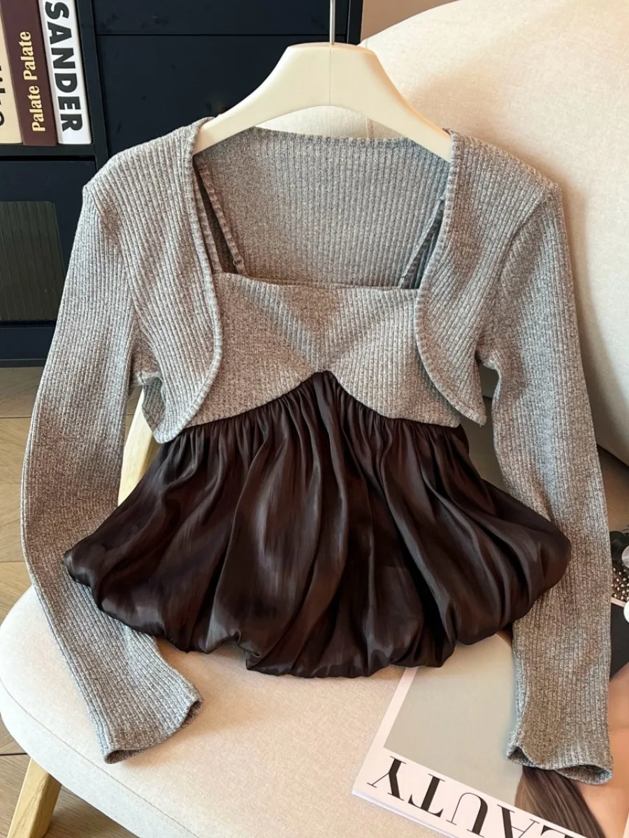 

Женский вязаный длинный жилет-свек, верхний комплект, рекомендуется, верхняя одежда с расклешенными ремнями, осеннее новое поступление, два пирога...