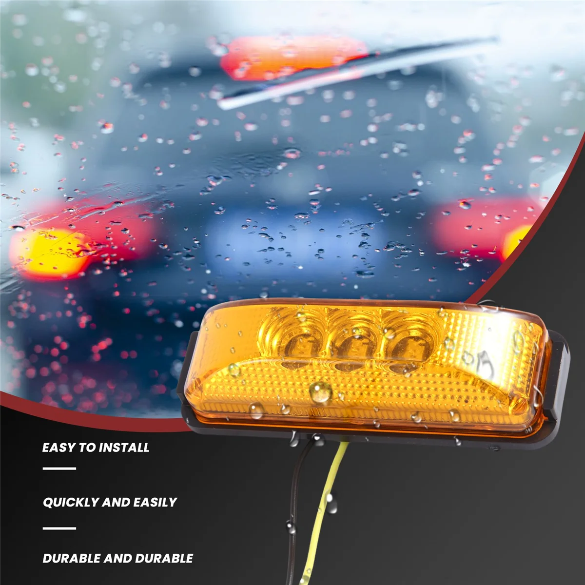 AT77 3 Led 3.9Inch Car Truck Side Marker Light Tail Rear Lamps Indicator Marker 10-24V For Trailer Rv Boat Lorry