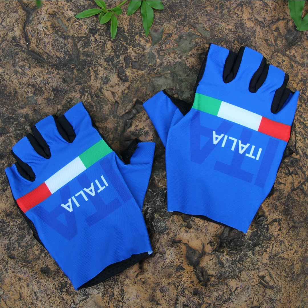 Pro aero bike italia equipe um par meio dedo ciclismo luvas esportivas mtb estrada mountain bike gel guantes ciclismo