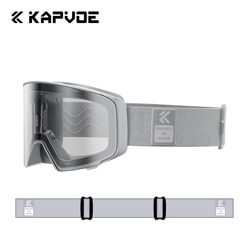 Kapvoe カラーフォトクロミックスキーゴーグル男性スノーモービル防曇