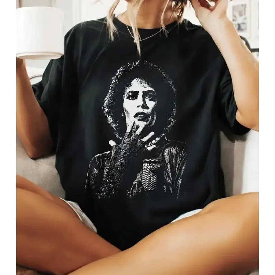 Rocky Horror Picture Show T-Shirt, Frank-N-Furter Design in Cotton, Tim Curry Memorial T-Shirt