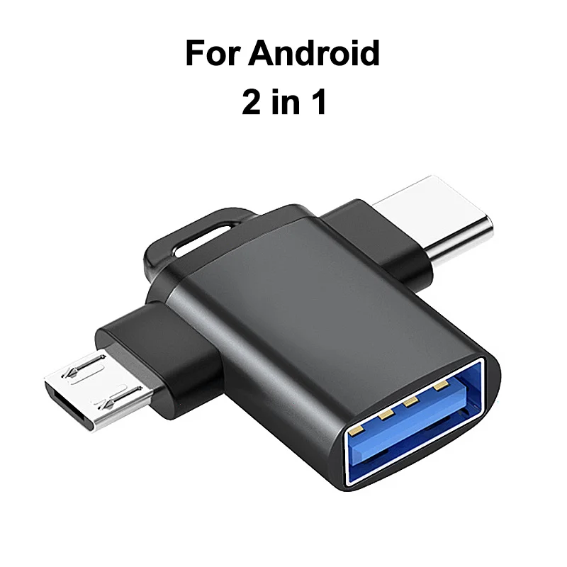 Adaptateur OTG pour IOS/Android, convertisseurs Lightning/Type C vers USB 3.0, 2 en 1/3 en 1