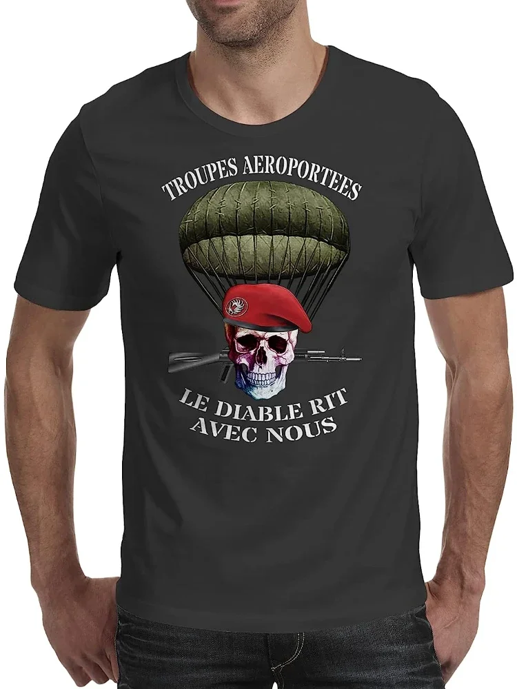 French Foreign Legion Airborne Forces Parachutist Men T-shirt Short Sleeve Casual 100% Cotton O-Neck Shirt