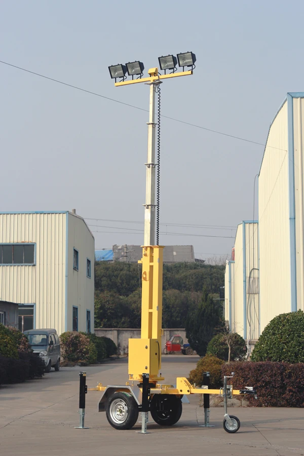 Torre de luz de carrinho Torre de luz portátil de luz profissional com mastro retrátil telescópico