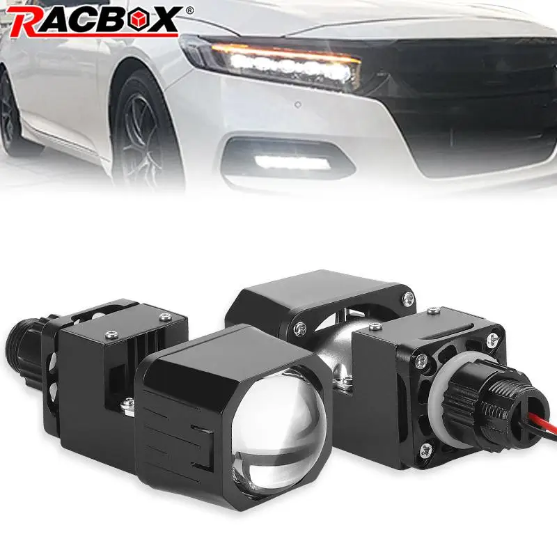 

12V Bi LED Headlight 1.5inch Matrix Mini Projector Lens Head Lamp for Car SUV Motorcycle Light Retrofit Hi-Lo Beam 6000K White