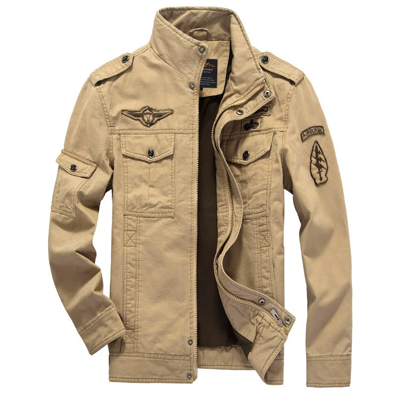 2024 New Cotton Jacket Men\'s Wild Hunting Windproof Multi-Pocket Work Jacket Autumn Casual Army Green Mountain Climbing Coat