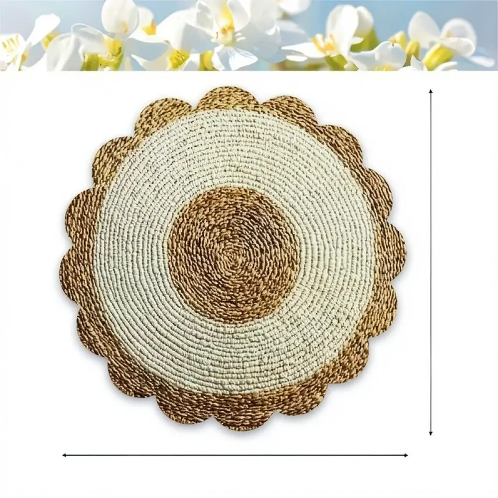 Linen Table Placemat Lace Trim Dining Mat Printed Heat Resistant Kitchen Pad Modern Style Home Restaurant Accessory