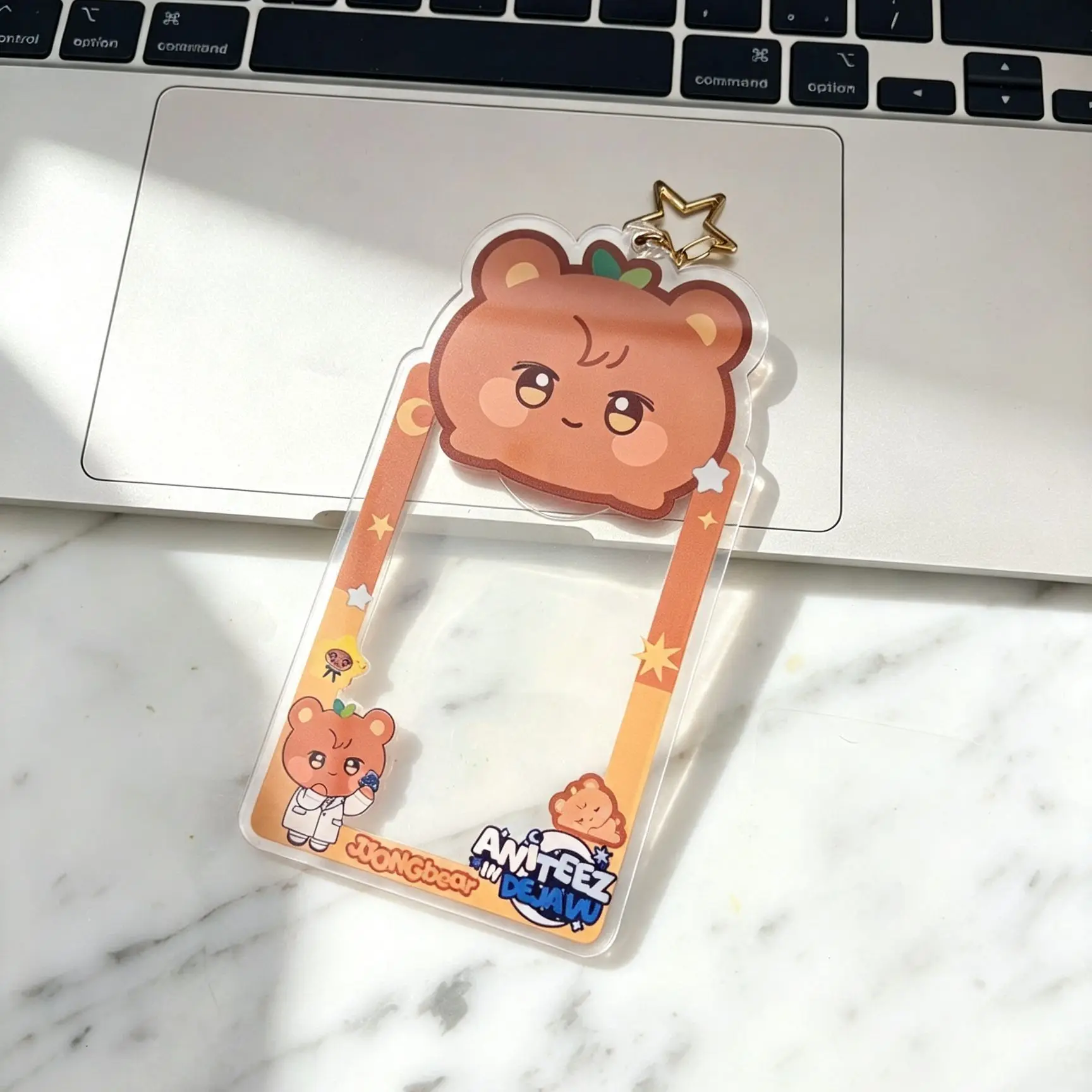 Hot Idols ATEEZ ANITEEZ Photo Frame Acrylic Card Holder Hongjoong San Mingi Yeosang Cartoon 3in Card Sleeve Fans Collection Gift