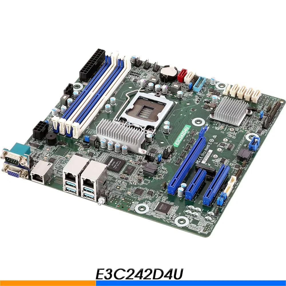 E3C242D4U Server Motherboard For ASRock LGA1151 DDR4 Support Xeon E-2100 IPMI High Quality