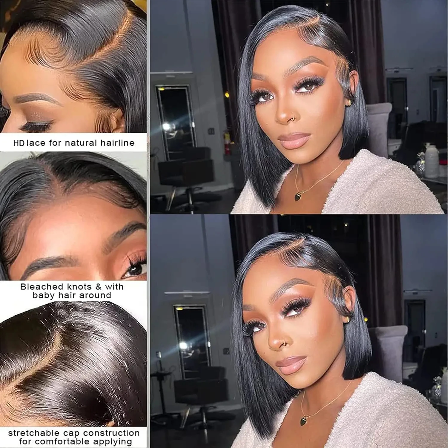 Straight Short Bob 13x4 Lace Front Human Hair Wig Colored 99J Brown #2 Side Part 13x5x2 Lace Wig Straight Bob Brazilian Wigs