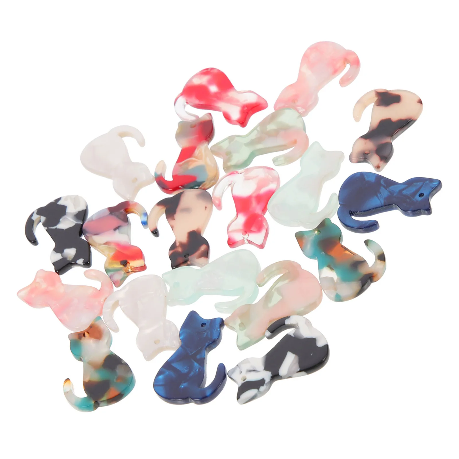 귀여운 고양이 펜던트 20개, 내구성 있는 키체인 참, 귀걸이 제작 DIY 펜던트, 가방 액세서리, 키체인 액세서리