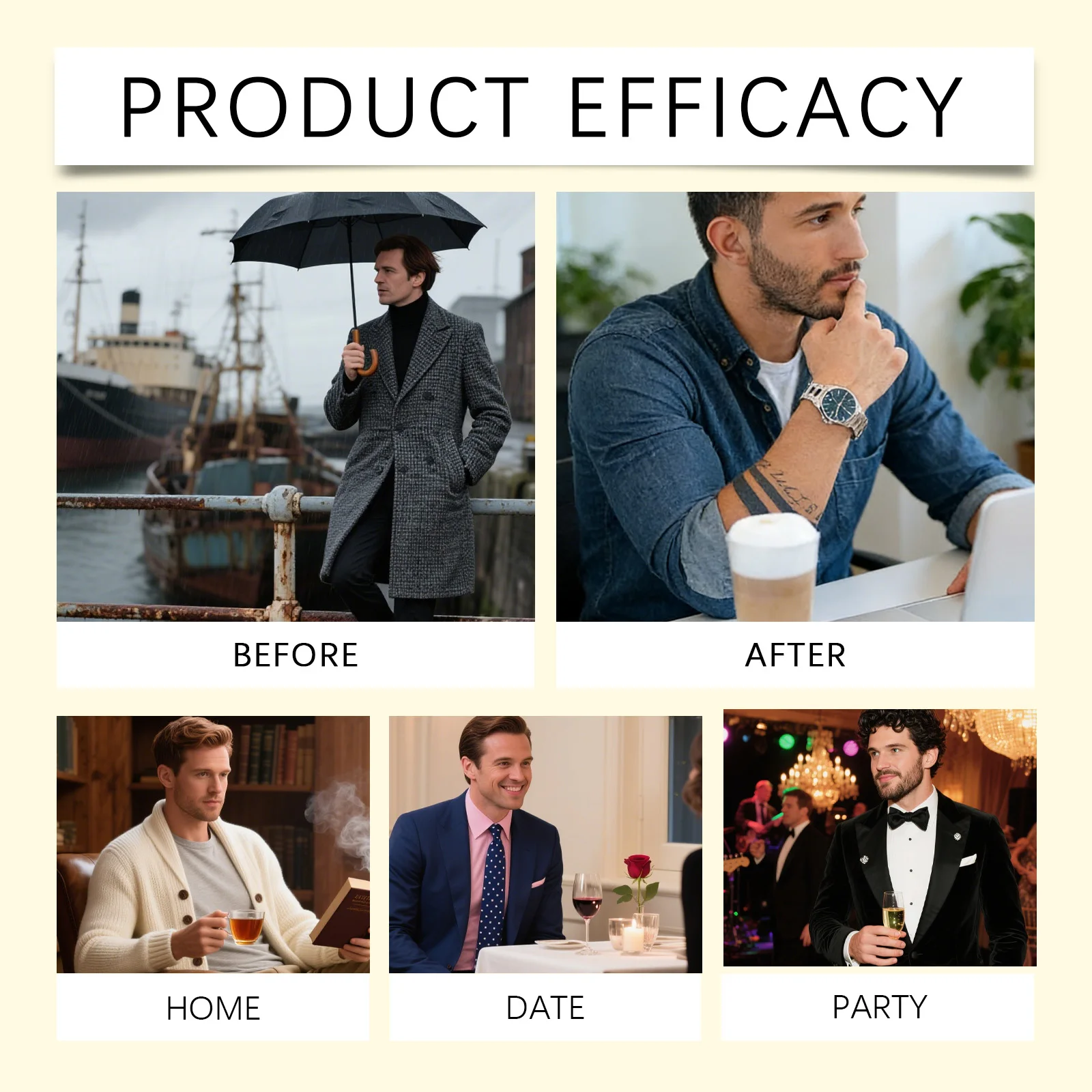 4In1 Pheromone Solid Cologne Woody Scent Set Lasting Natural Fragrance Release Charming Confidence Pocket Deodorant Solid Balm view 4