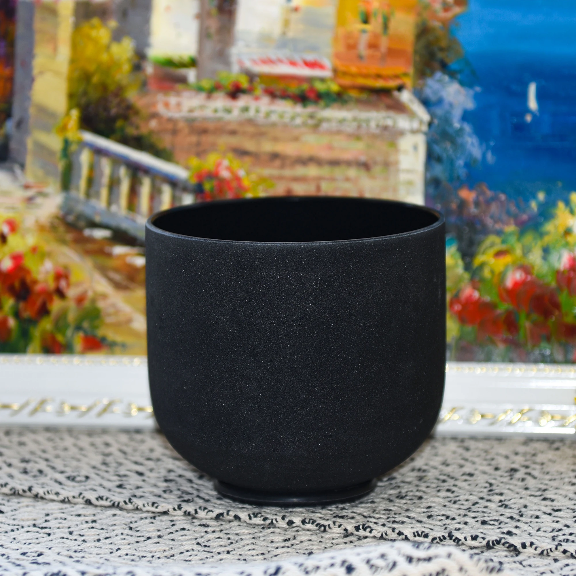 

SITSANG 432Hz 6 Inch Black Crystal Singing Bowl for Sound Healing and Free Mallet and O-ring Include