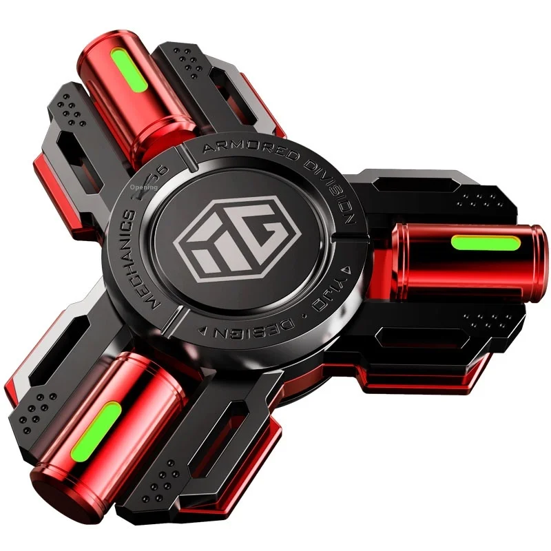 Fidget Spinner mécanique bicolore de qualité supérieure, brille dans la nuit, EDC, avec roulements, cadeau de luxe anti-Stress pour hommes