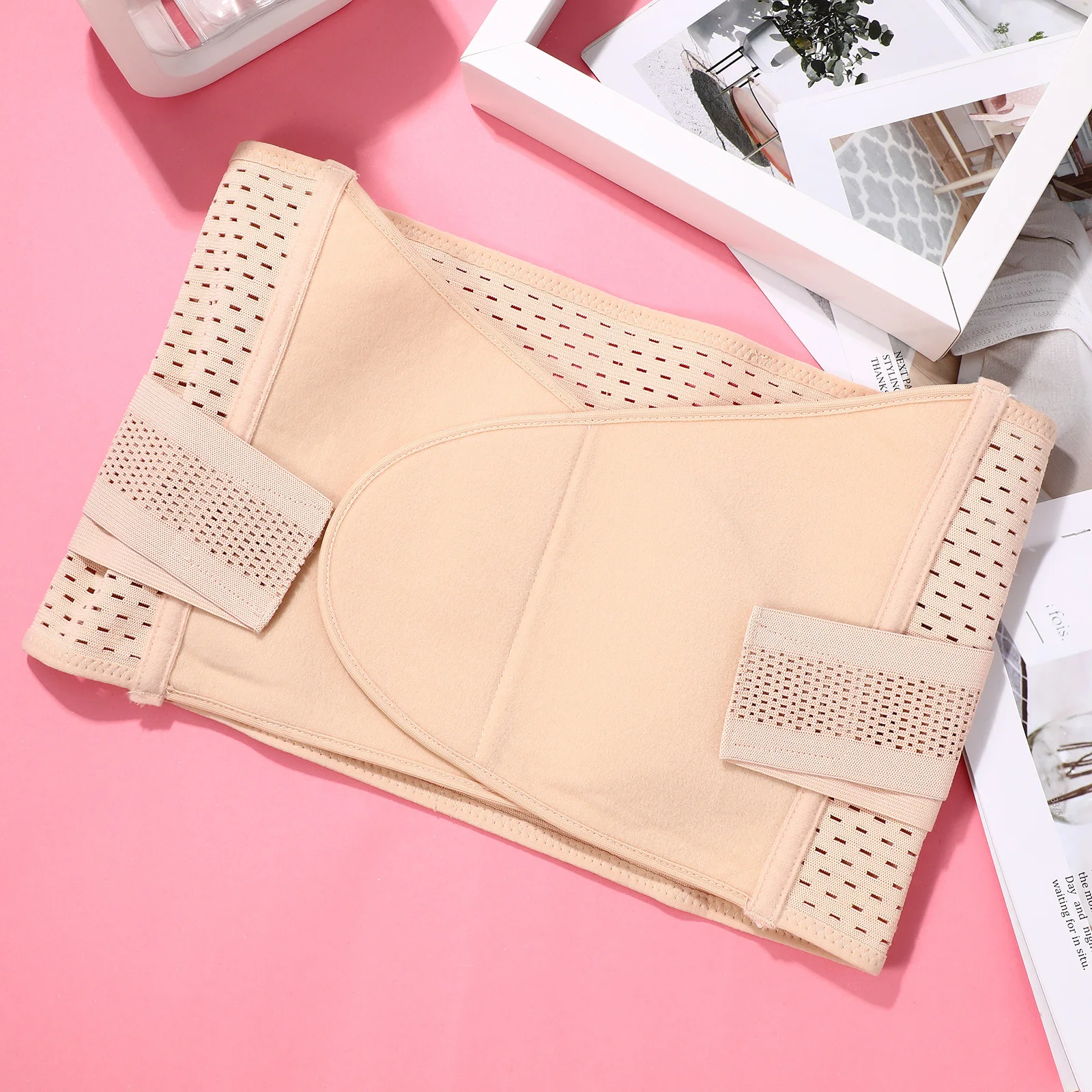 

Postpartum Belly Band Comfortable Polyester Waist Support Belt Adjustable Abdominal Binder for Natural Birth C Section Recovery