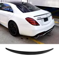 Black Spoiler for Benz W222 Tail Fin S Class S320 400 500 600 Car Rear Wing 2013 to 2020 ABS Plastic Accessories