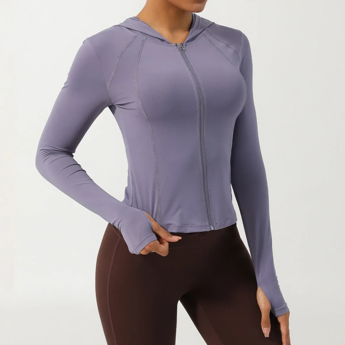 Long Sleeve Outdoor Running Yoga Shirt Anti-UV Sun Protection Lightweight Gym Sweatshirt Breathable Fitness Jacket Sportswear