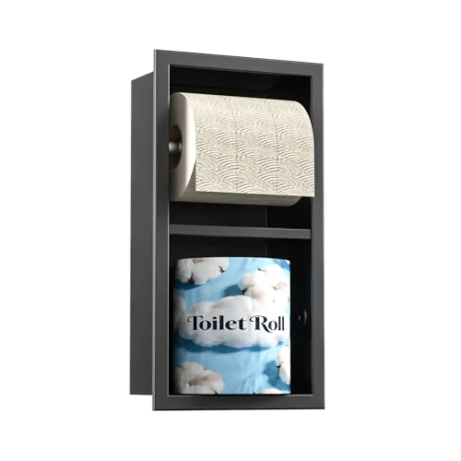 

ed Toilet Per Holder Double Roll Toilet Tissue Holder for Baroom Remodel in l Toilet Per Niche Modern Sle Matte Blk
