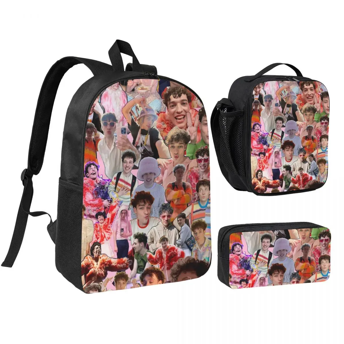 Nemo Eurovisions Switzerland Winner Backpack Boys Girls BookBag School Bag Shoulder Bags 3ps Insulated Lunch Bag Pencil Case