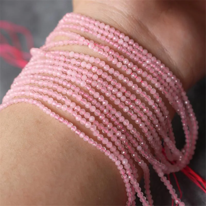 2 mm große Perlen aus natürlichem Stein, Amethyst, Tigerauge, Lapislazuli, eingelegt mit hellen Perlen, zur Schmuckherstellung, DIY-Halskette, Armband, Schmuck