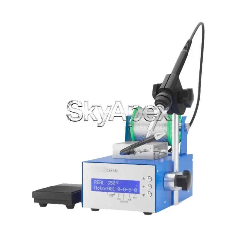 385 Semi Automatic Solder Feed Soldering Station Foot Pedal Tin Feeder Automatic Soldering Machine Digital Soldering Machine