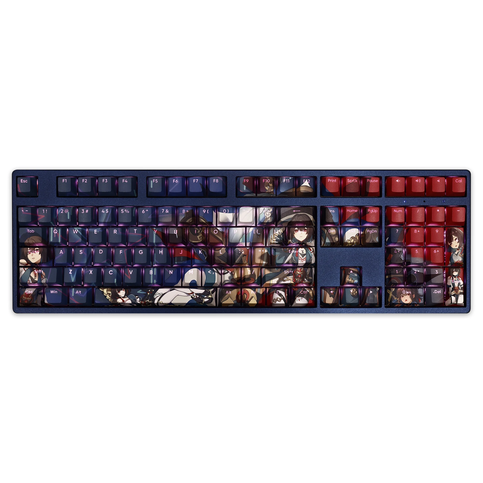 Xueyi 108 Keycap Honkai Star Rail PBT DYE Sublimation Light Transmitting Cherry Switch Cross Key Cover for Mechanical Keyboard