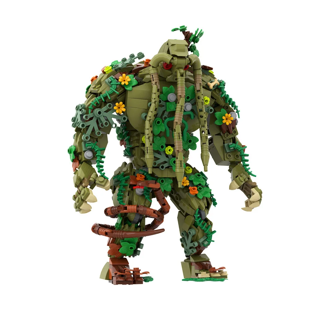 MOC Swamp Monster Building Blocks Green Forest Creature Action Figure Small Particles DIY Assembly Model Hobbyist Gift