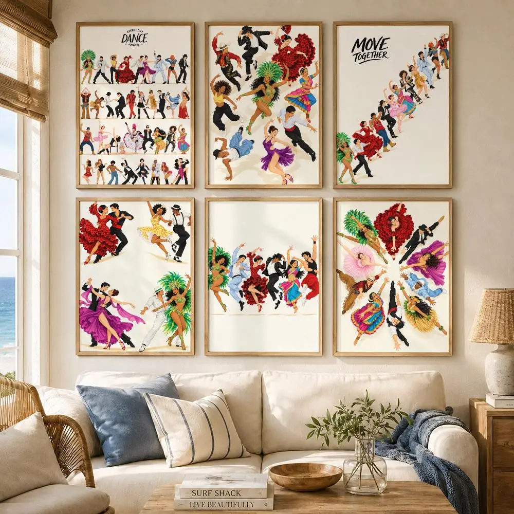 Dance Parade Poster Art Wall Stickers & Self-Adhesive Decals for Home, Bedroom & Living Room