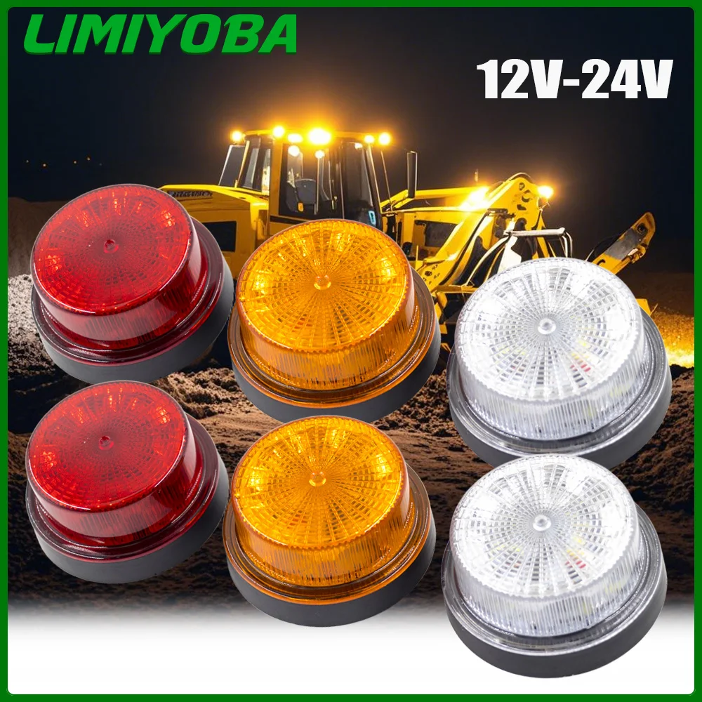 

2pcs 12V 24V 2 Modes 12 LED Warning Emergency Strobe Light Flashing Light Revolving light Signal Lamp Truck Tractor Waterproof