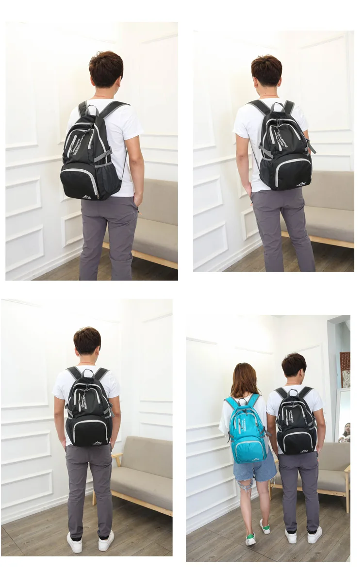 28l packbarer Rucksack faltbare ultraleichte Outdoor-Reisetasche großer zusammen klappbarer Rucksack Wander reise rucksack Bergsteiger-Tages rucksack Geringes Gewicht hohe Kapazität Wasserabweisendes Gewebe Top Punc – Detail 18