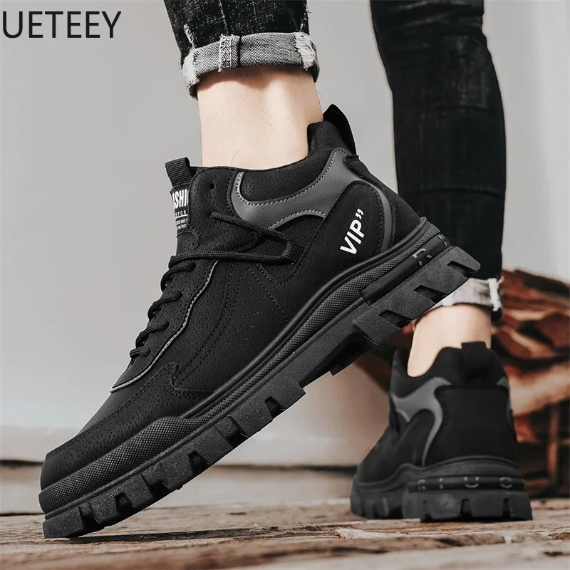 New Booties for Men Winter Boots Safety Shoe Man Trendy All-match Comfortable Popular Model Hard-wearing Explosive Style UETEEY