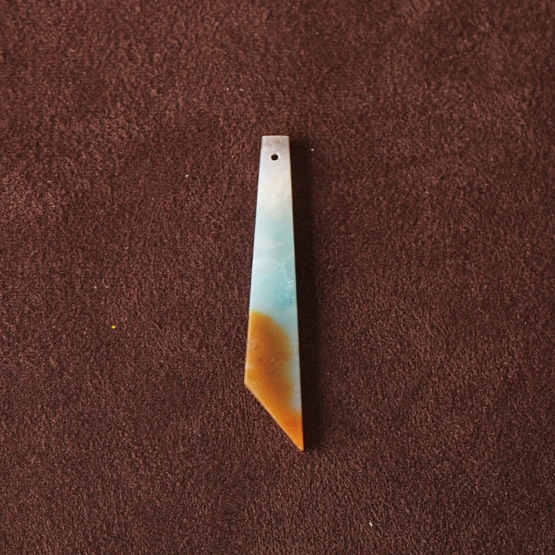 

Natural Amazonite Nugget Pendant Beads 48x9x3mm 2.3g Artisan Handmade Polished Stone Jewelry Making Supplies