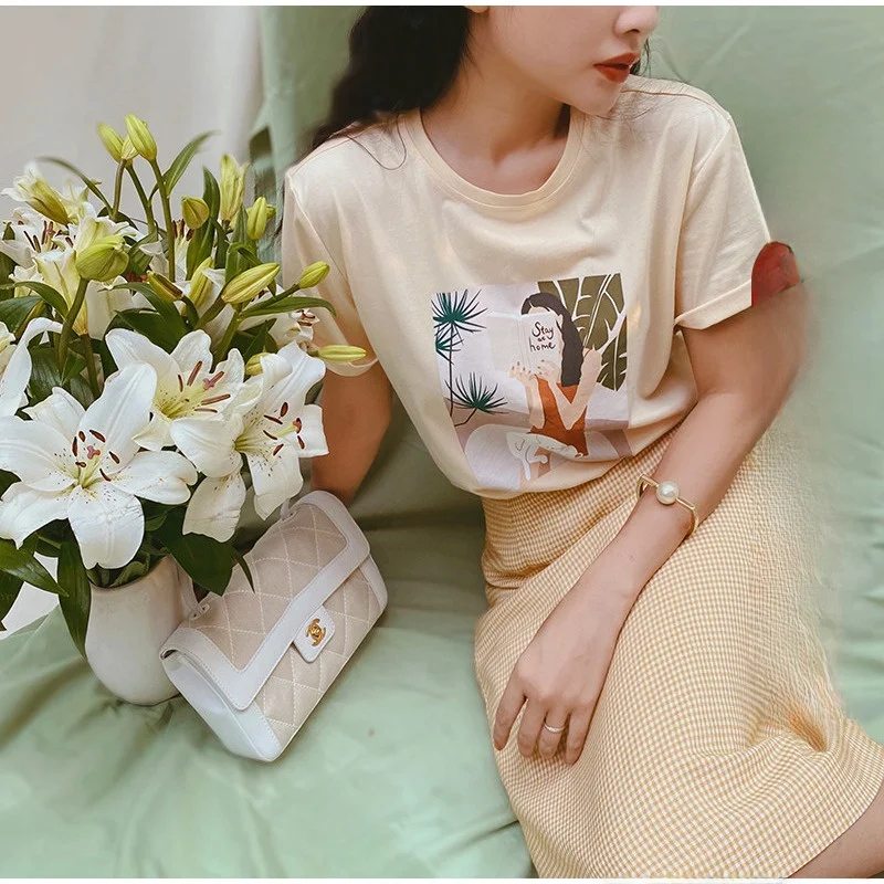 

Оригинальная женская юбка Elwing, летняя коллекция 2026, желтая в клетку, облегающая, фасон «миди», модная и элегантная.