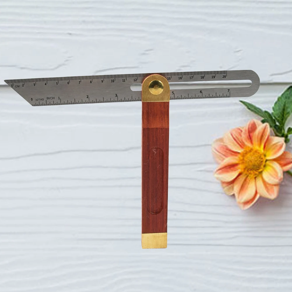 2 pcs 9-Inch Stainless Steel Blade Rosewood Handle Angle Gauge Sliding T-Bevel Ruler Adjustable Measuring Tool For Woodworking